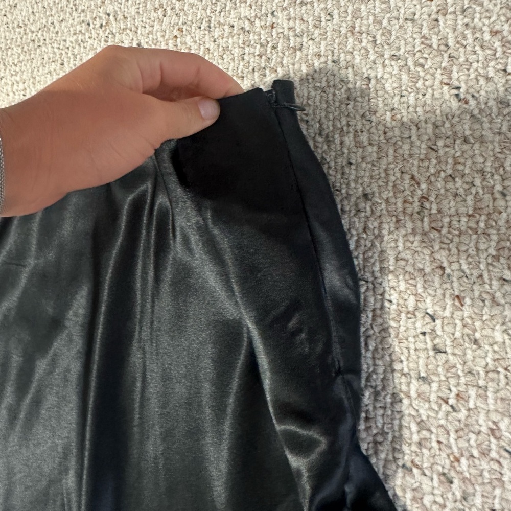 Black Satin Mini Skirt - Picture 4 of 6